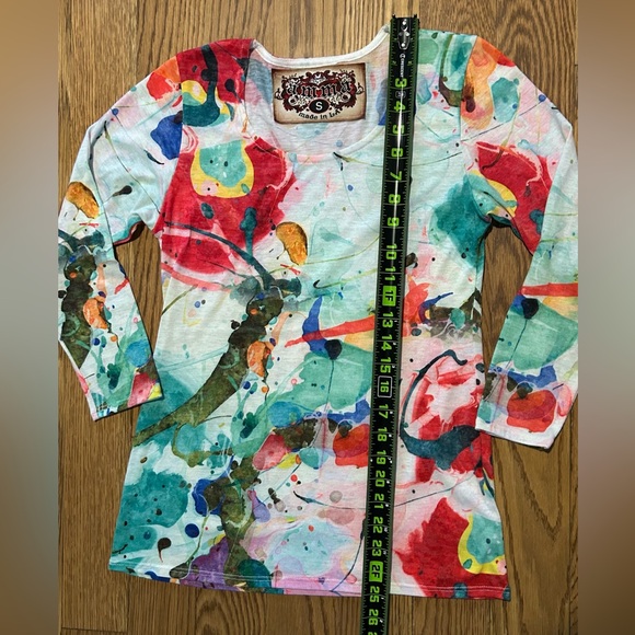 Amma Design In LA Watercolor Top Art To Wear Wearable Art Multicolor - Picture 2 of 6
